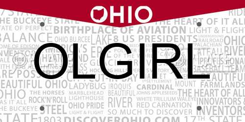 OLGIRL Ohio License Plate