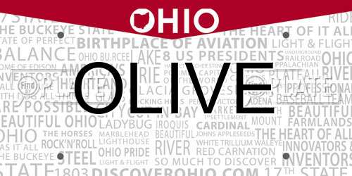 OLIVE Ohio License Plate