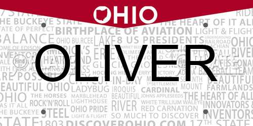 OLIVER Ohio License Plate