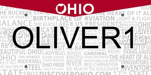 OLIVER1 Ohio License Plate