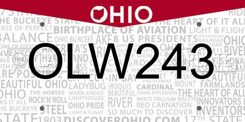 OLW243 Ohio License Plate