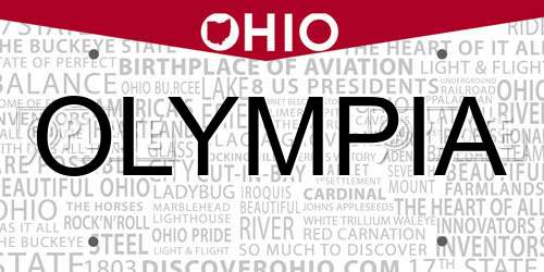 OLYMPIA Ohio License Plate