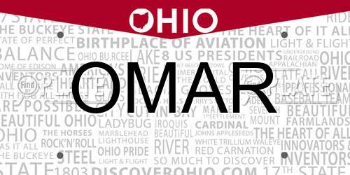 OMAR Ohio License Plate