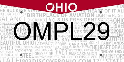 OMPL29 Ohio License Plate