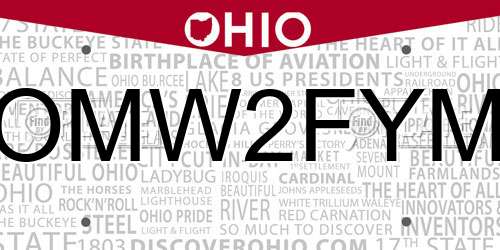 OMW2FYM Ohio License Plate