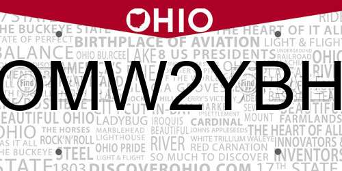 OMW2YBH Ohio License Plate