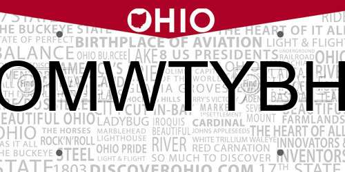 OMWTYBH Ohio License Plate
