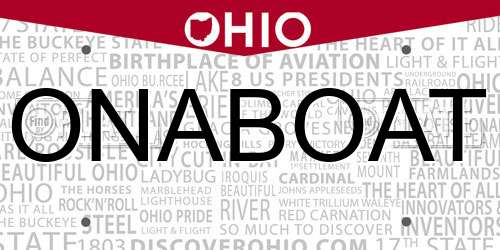 ONABOAT Ohio License Plate