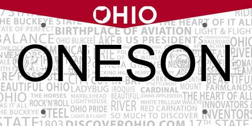 ONESON Ohio License Plate