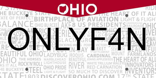 ONLYF4N Ohio License Plate