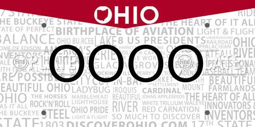 OOOO Ohio License Plate