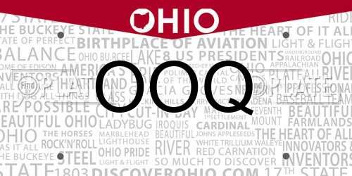 OOQ Ohio License Plate