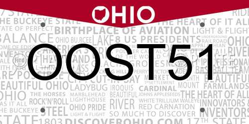 OOST51 Ohio License Plate