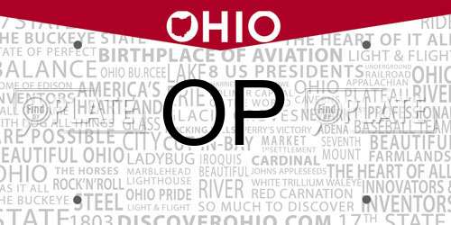 OP Ohio License Plate