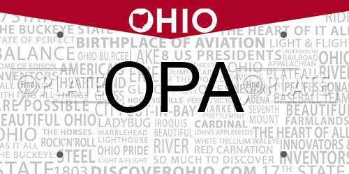 OPA Ohio License Plate