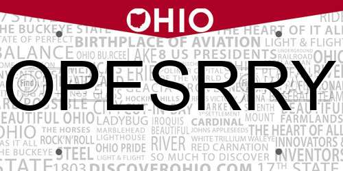 OPESRRY Ohio License Plate