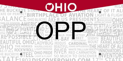 OPP Ohio License Plate