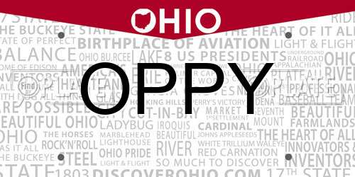 OPPY Ohio License Plate