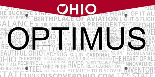 OPTIMUS Ohio License Plate