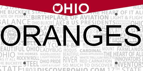 ORANGES Ohio License Plate