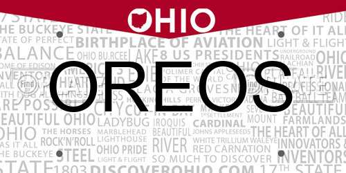 OREOS Ohio License Plate