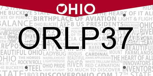 ORLP37 Ohio License Plate