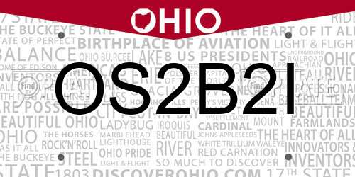 OS2B2I Ohio License Plate