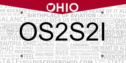 OS2S2I Ohio License Plate