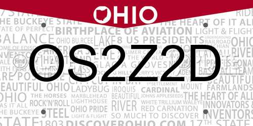 OS2Z2D Ohio License Plate