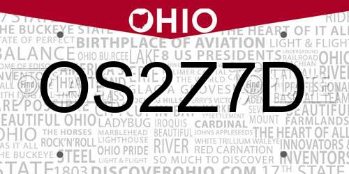 OS2Z7D Ohio License Plate