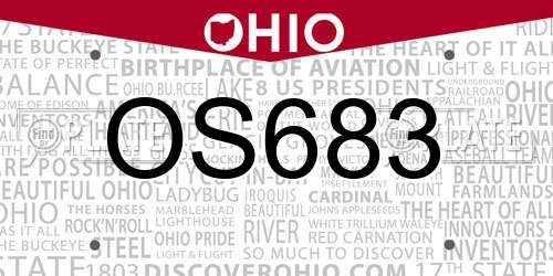 OS683 Ohio License Plate