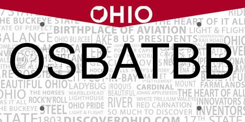 OSBATBB Ohio License Plate