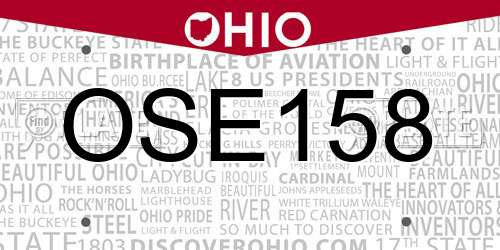 OSE158 Ohio License Plate