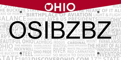 OSIBZBZ Ohio License Plate
