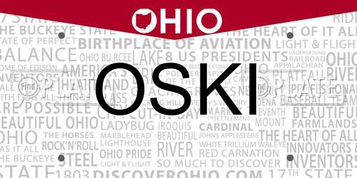 OSKI Ohio License Plate