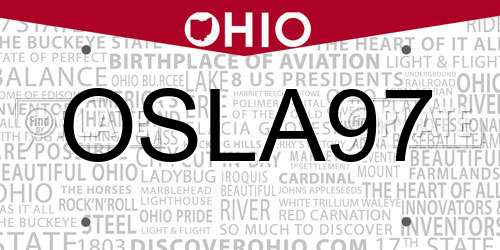 OSLA97 Ohio License Plate