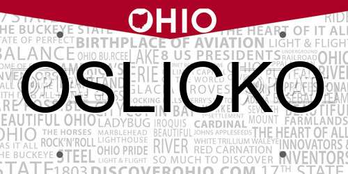 OSLICKO Ohio License Plate
