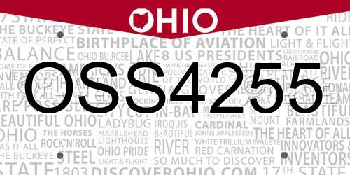 OSS4255 Ohio License Plate