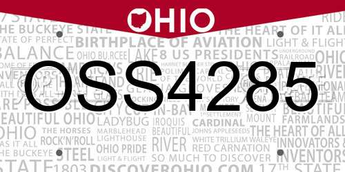OSS4285 Ohio License Plate