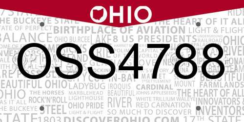 OSS4788 Ohio License Plate