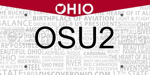 OSU2 Ohio License Plate