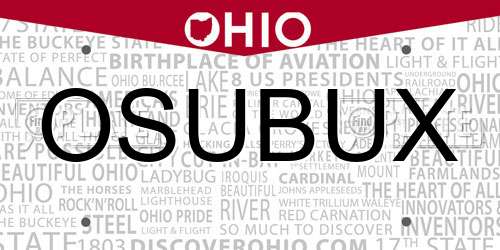 OSUBUX Ohio License Plate