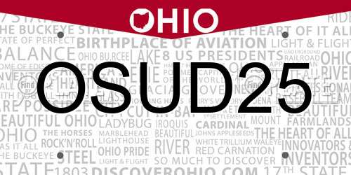 OSUD25 Ohio License Plate