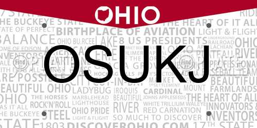 OSUKJ Ohio License Plate