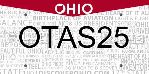 OTAS25 Ohio License Plate