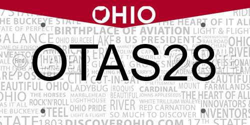 OTAS28 Ohio License Plate