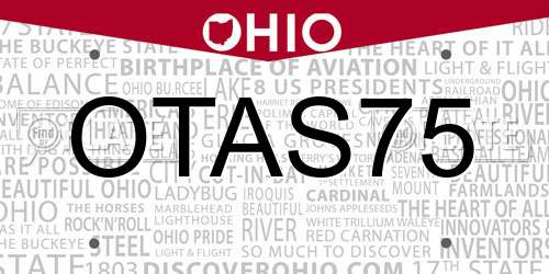 OTAS75 Ohio License Plate