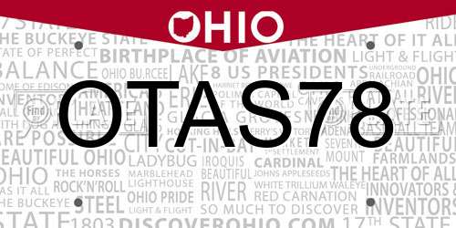 OTAS78 Ohio License Plate