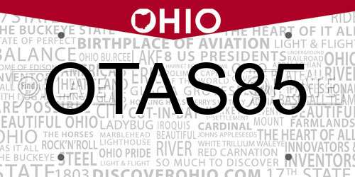OTAS85 Ohio License Plate