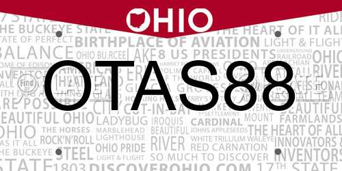 OTAS88 Ohio License Plate